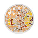 Pendentif Acier 316 L Ronde Soleil Jaune Orangé avec Nacre 