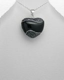 Pendentif Argent 925 et Zirconium Coeur