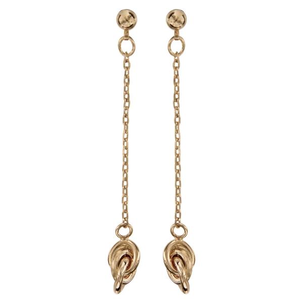 Boucles d'oreilles Plaqué Or Chainette Noeud Antillais
