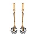 Boucles d'oreilles Plaqué Or Pendantes Zirconium Rond