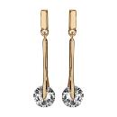 Boucles d'oreilles Plaqué Or Pendantes Zirconium Rond