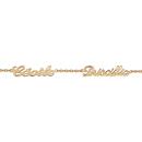 Bracelet Plaqué Or Maille Forçat 2 mm + 2 Prénoms Découpés Anglaise