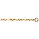 Chaine Plaqué Or Maille Alternée 1+3 Figaro 3 mm