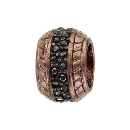 Charms Acier 316L Boule Zirconium Sertie Marron