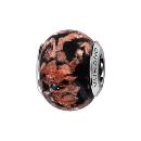 Charms Argent 925 Perle Murano Noir et Brun