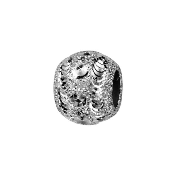 Charms Argent 925 Boule Diamanté Givré