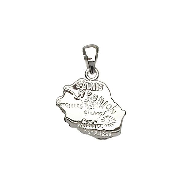 Pendentif Argent 925 Carte Réunion