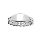 Bague Argent 925 Chaîne Plaque Tonneau Option Gravure