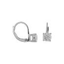 Boucles d'oreilles Argent 925 Dormeuse Zirconium 4 Griffes Rond 6 mm