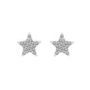 Boucles d'oreilles Argent 925 Etoile Résine Strass Blanc