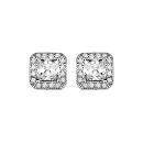 Boucles d'oreilles Argent 925 Carré Zirconium Serti 