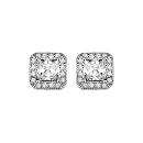 Boucles d'oreilles Argent 925 Carré Zirconium Serti 