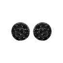 Boucles d'oreilles Argent 925 Pastille Zirconium Sertis Noir