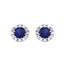 Boucles d'oreilles Argent 925 et Zirconium Central Bleu
