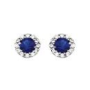 Boucles d'oreilles Argent 925 et Zirconium Central Bleu