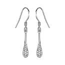 Boucles d'oreilles Argent 925 Crochet Goutte avec Zirconium Sertis