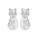 Boucles d'oreilles Argent 925 Chat