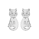 Boucles d'oreilles Argent 925 Chat