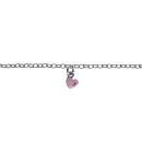 Bracelet Argent 925 Enfant 3 Pampilles Coeurs Rose