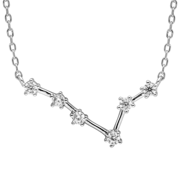 Collier Argent 925 Constellation Zodiaque Poisson Zirconium Sertis