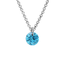 Collier Argent 925 Pierre Synthese Bleue Ciel 