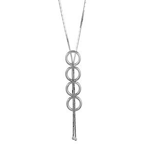 Collier Argent 925 4 Cercles Pendants