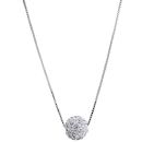 Collier + Pendentif Argent 925 et Zirconium Petite Boule Blanc