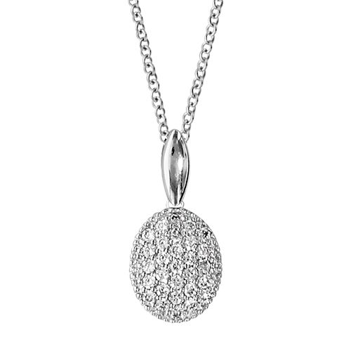 Collier Argent 925 et Zirconium Sertis Forme Ovale