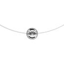 Collier Argent 925 Fil Nylon Pendentif Boule 8 mm