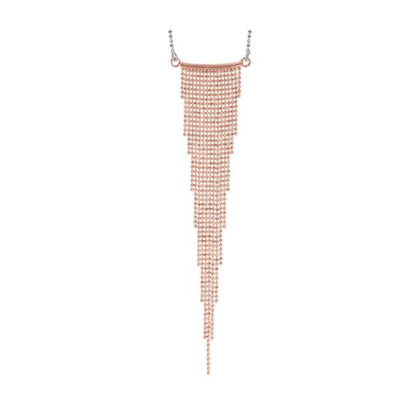 Collier Argent 925 Dorure Rose Multi Chainettes en Dégradé