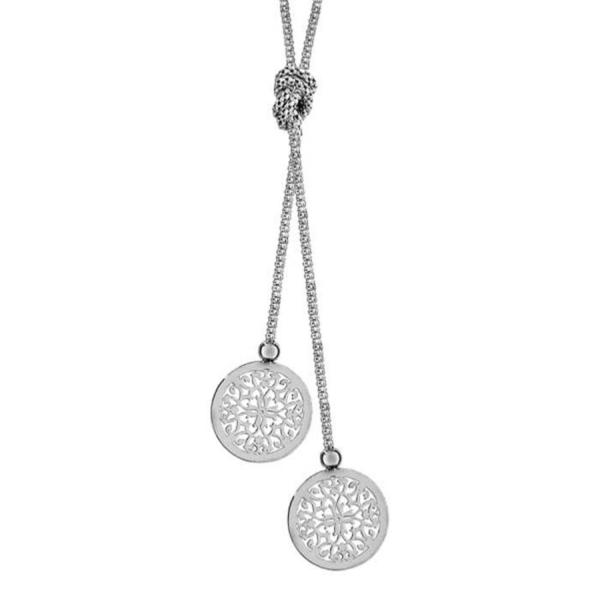 Collier Argent 925 Noeud avec Rondelles Ajourées