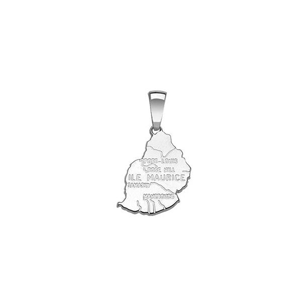 Pendentif Argent 925 Carte Ile Maurice