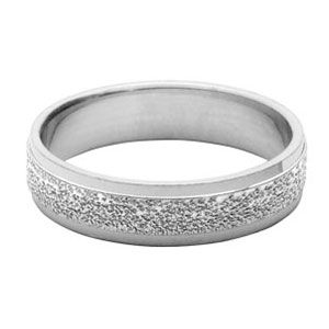 Bague Alliance Argent 925 Diamantée Granitée 5 mm