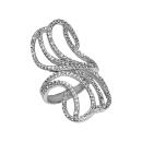 Bague Argent 925 Forme Feuilles Zirconium Sertis 