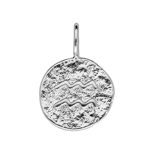 Pendentif Argent 925 Martelé Zodiaque Verseau