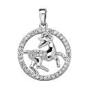 Pendentif Argent 925 Zodiaque Capricorne Zirconium 