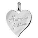 Pendentif Argent 925 Gravé Maman Je t'aime