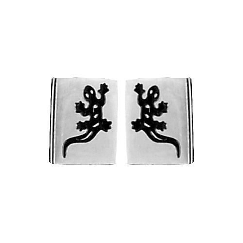 Boucles d'oreilles Acier 316 L Petite Salamandre Noire