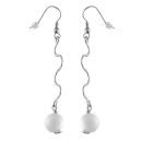 Boucles d'oreilles Acier 316 L Torsade et Perle Nacre Blanche