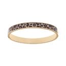 Bracelet Acier 316 L Doré Rigide Articulé 8mm Diam. 60mm Motif Résine Léopard