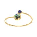 Bracelet Acier 316 L Doré Jaune Jonc Flexible Résine Bleu et Verte