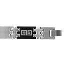 Bracelet Homme Acier 316 L Bicolore Motif Grec 