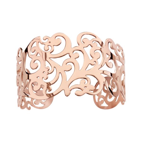 Bracelet Acier 316 L Rosé Rigide Motif Volutes