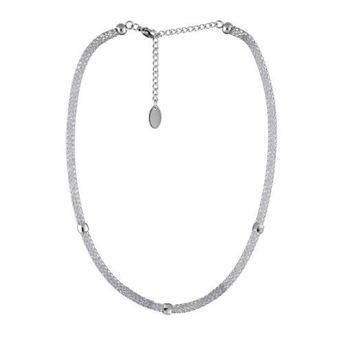 Collier Acier 316 L Tube Petit Grillage Intérieur Zirconium Blanc