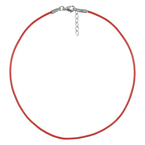 Cordon + Fermoir Acier 316 L 2 mm Rouge