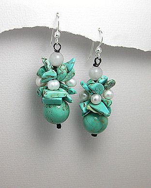 Boucles d'oreilles Argent 925 et Turquoises