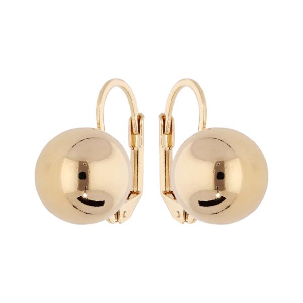 Boucles d'oreilles Plaqué Or Dormeuse Boule 12 mm