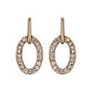 Boucles d'oreilles Plaqué Or et Zirconium Forme Ovale