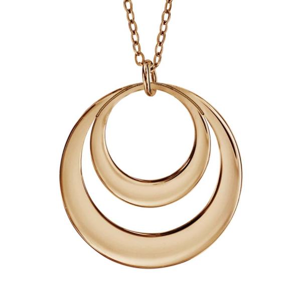 Collier Plaqué Or Jaune Pendentif 1 Cercles