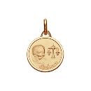 Pendentif Plaqué Or Médaille Ronde Bébé Zodiaque Balance